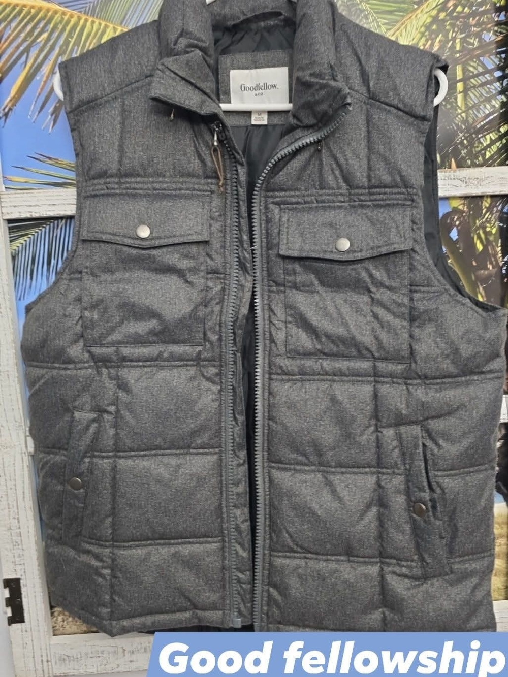 Goodfellow & Co Men’s Dark Gray Quilted Puffer Vest Sz Medium
